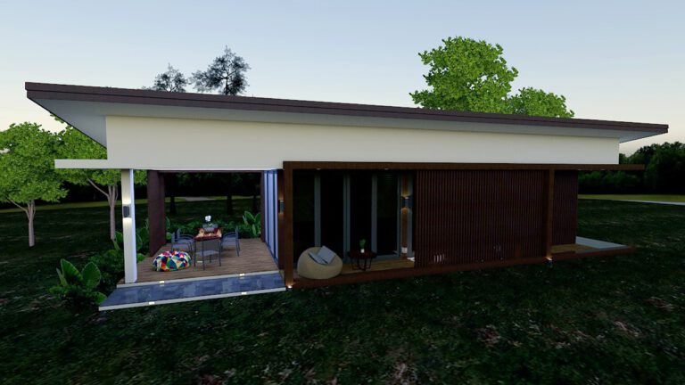 จำหน่ายแบบบ้านพักอาศัย ค.ส.ล. ชั้นเดียว  รหัส DD1004